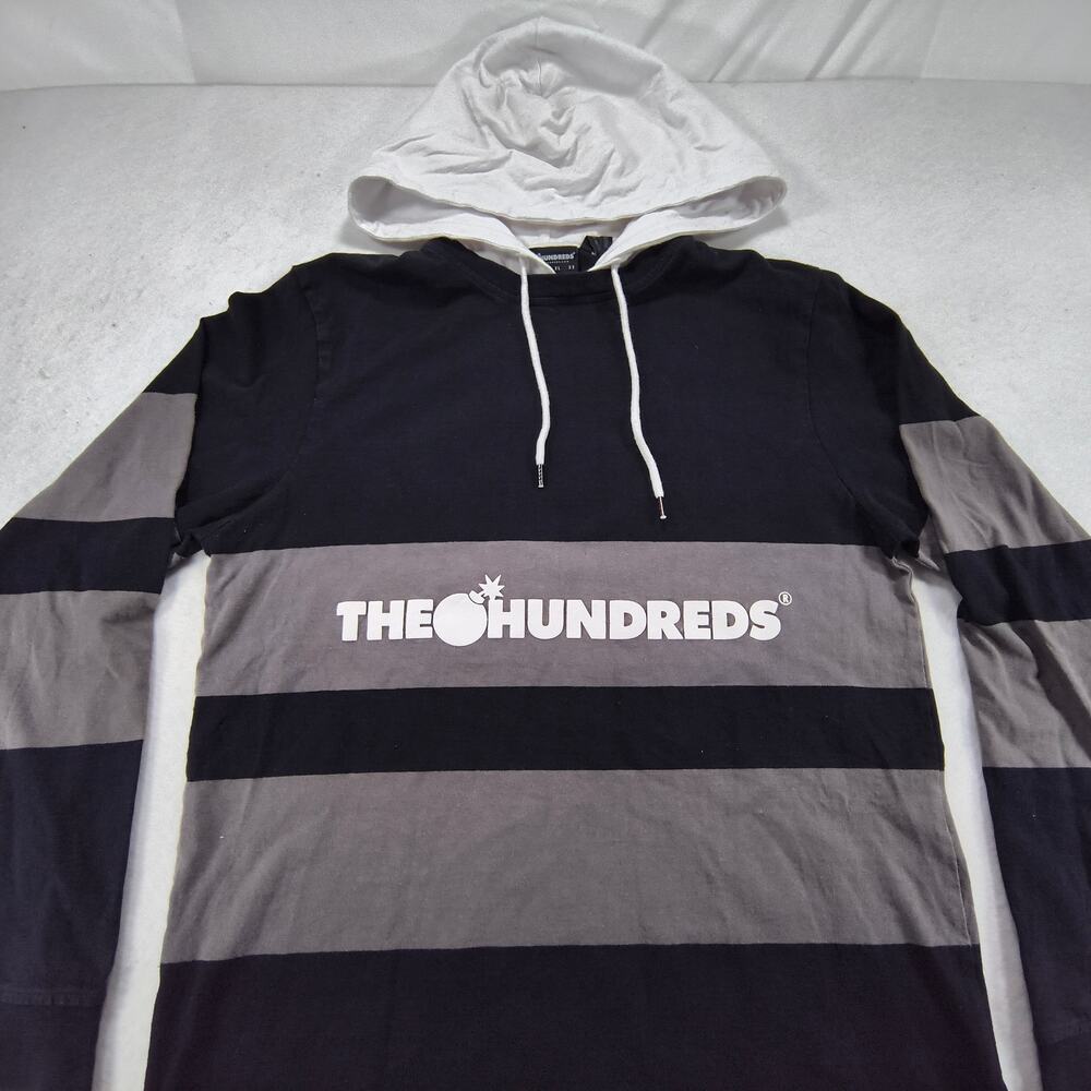 The Hundreds Casual Pullover Long Sleeve Outdoor Hoodie Mens Size M Black Gray